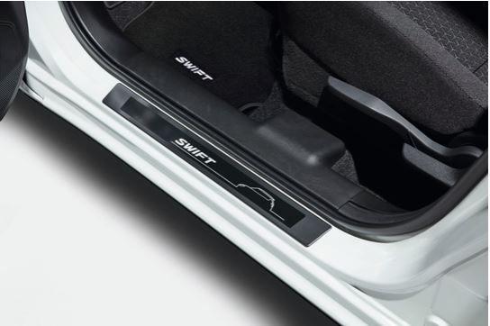 Suzuki Swift Door sill trim set, black with logo
