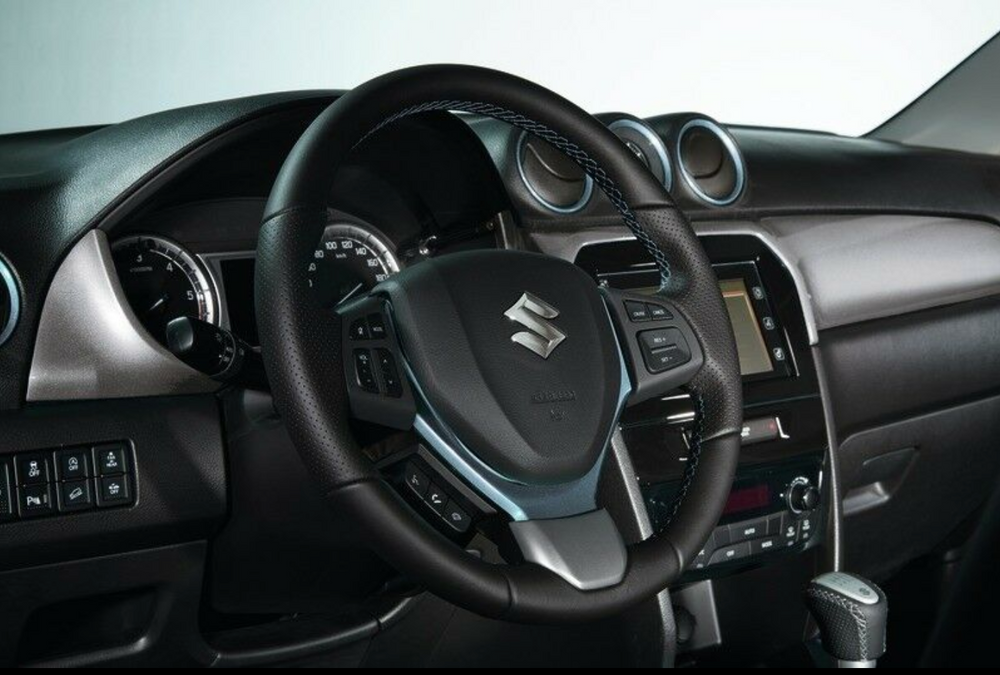 Suzuki Vitara Leather Steering Wheel - Blue Stitching