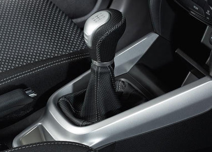 Suzuki Vitara Leather Gear Knob - Black with Silver (5 Speed Transmission)